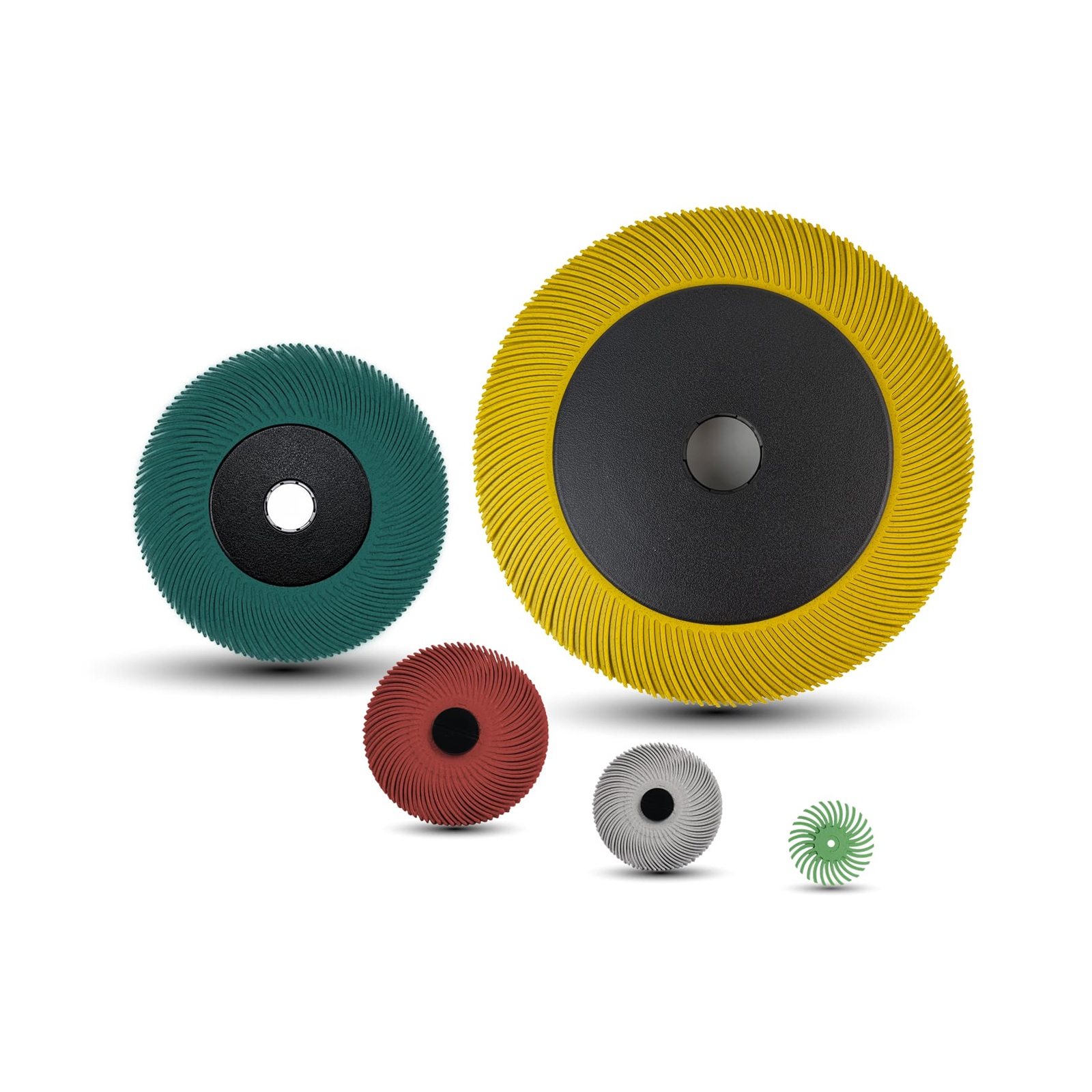 Radial bristle disc for deburring polishing